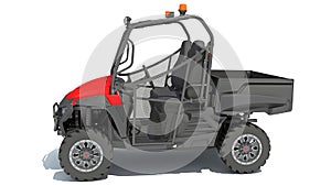 UTV Utility Vehicle 3D rendering on white background