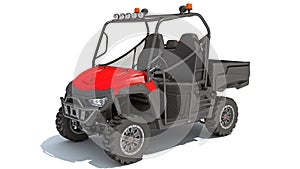 UTV Utility Vehicle 3D rendering on white background