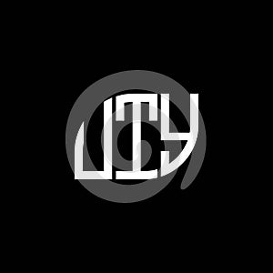 UTY letter logo design on black background. UTY creative initials letter logo concept. UTY letter design.UTY letter logo design on