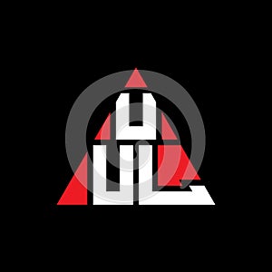 UUL triangle letter logo design with triangle shape. UUL triangle logo design monogram. UUL triangle vector logo template with red