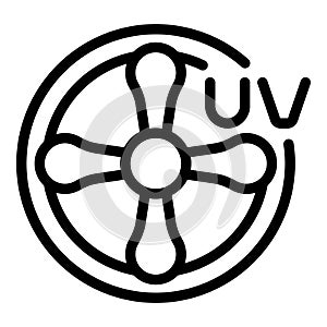 Uv fan lamp icon outline vector. Instrument device