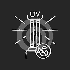 UV light disinfection chalk white icon on black background
