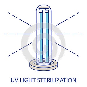 UV light disinfection color icon. Ultraviolet light sterilization of air and surfaces. Ultraviolet germicidal irradiation. Surface