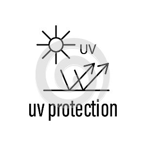 uv protection icon. Element of raw material with description icon for mobile concept and web apps. Outline uv protection icon can