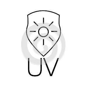 UV protection icon isolated on white background