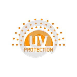 Uv protection icon vector isolated, anti sun protect label