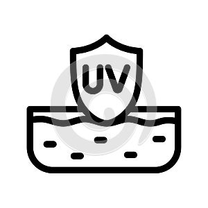 Uv protection protect shield skincare single isolated icon with outline style