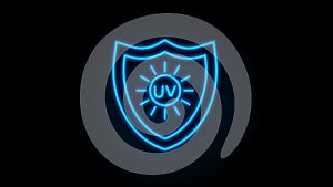 Uv protection. Sun icon symbol. Danger symbol. Uv radiation. Motion graphics.