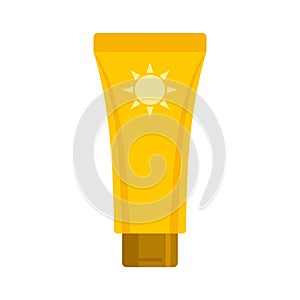 Uv protection tube cream icon flat isolated vector