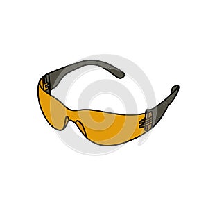 Uv protective glasses doodle icon, vector color line illustration