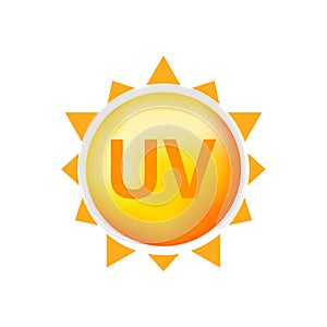 Uv radiation, great design for any purposes. Danger warning icon. Arrow icon. Uv radiation for concept design.