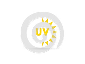 UV radiation icon, ultraviolet with sun logo symbol. vector illustration