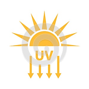 UV radiation icon vector solar ultraviolet light symbol for graphic design, logo, web site, social media, mobile app, ui