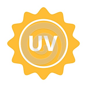 UV radiation icon vector solar ultraviolet light symbol for graphic design, logo, web site, social media, mobile app, ui