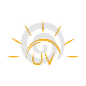 UV radiation icon vector solar ultraviolet light symbol for graphic design, logo, web site, social media, mobile app, ui