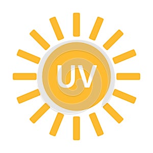 UV radiation icon vector solar ultraviolet light symbol for graphic design, logo, web site, social media, mobile app, ui