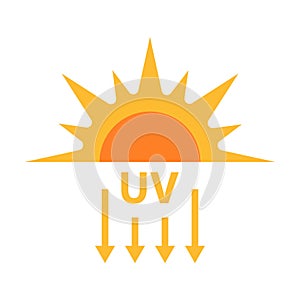 UV radiation icon vector solar ultraviolet light symbol for graphic design, logo, web site, social media, mobile app, ui