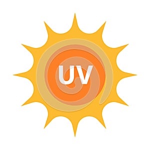 UV radiation icon vector solar ultraviolet light symbol for graphic design, logo, website, social media, mobile app, UI