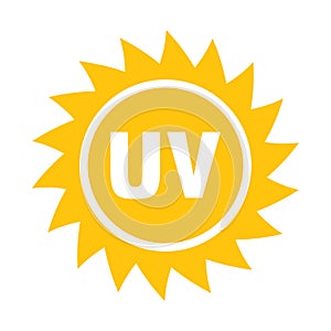 UV radiation icon vector stock solar ultraviolet light symbol for graphic design
