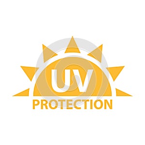 UV radiation protection icon vector solar ultraviolet light symbol for graphic design, logo, web site, social media, mobile app,