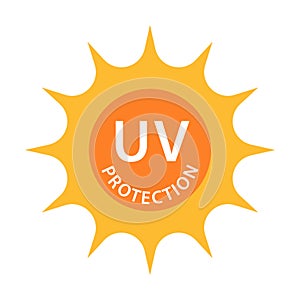 UV radiation protection icon vector solar ultraviolet light symbol for graphic design, logo, website, social media, mobile app, UI