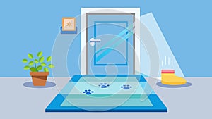 A UV sanitization mat p at the entrance of a home ensuring pets do not bring in any unwanted germs or dirt from outside photo