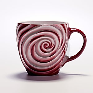 Hypnotic Red Swirl Mug - Photorealistic 3d Model Preview photo