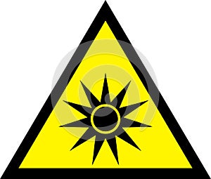 UV yellow safety sign - UV Warning Sign.