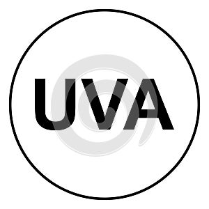 UVA sun protection cosmetics icon, UVA sun protection cosmetics symbol, vector illustration. photo