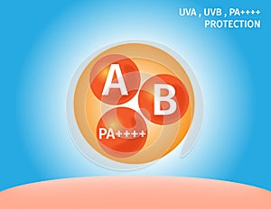 Uva, uvb and pa protection on skin