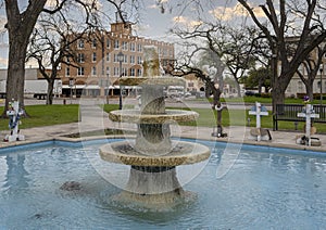 Uvalde Memorial Fountain dedicated December 26th, 1961 in Uvalde, Texas.