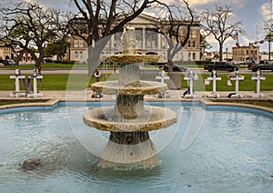 Uvalde Memorial Fountain dedicated December 26th, 1961 in Uvalde, Texas.