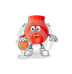 Uvula dribble basketball character. cartoon mascot vector