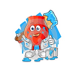 Uvula painter illustration. character vector