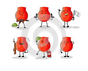 Uvula troops character. cartoon mascot vector