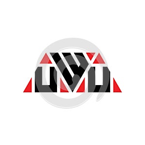 UWU triangle letter logo design with triangle shape. UWU triangle logo design monogram. UWU triangle vector logo template with red