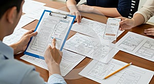 UX Designers Collaborating on Mobile App Wireframes and Prototypes