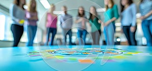 A UX developer and UI designer are brainstorming the design of a mobile app interface wireframe on a table