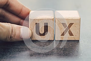 UX development, User Experience design concept, hand building cu