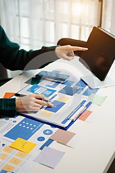 UX graphic designer planning application process development prototype wireframe for web smart phone