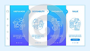 UX principles onboarding vector template