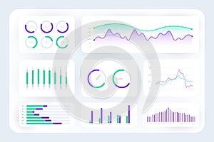 UX UI admin panel template, website user dashboard with graphics, statistic bars, diagram etc. Admin panel panel hud