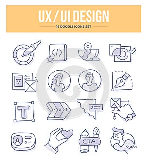 UX UI Design Doodle Icons