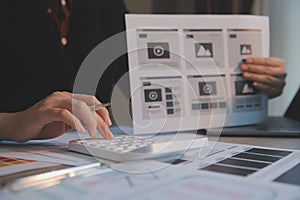 UX UI design process for modish mobile application and website . Creative prototype of wireframe for professional app developer