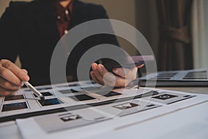 UX UI design process for modish mobile application and website . Creative prototype of wireframe for professional app developer