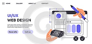 UX UI design web page vector