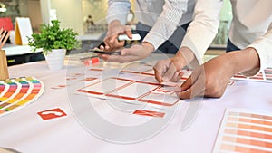 UX UI design with working team of development mobile application.