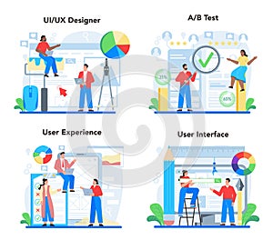 UX UI designer concept set. App interface improvement. User interface