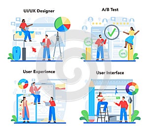 UX UI designer concept set. App interface improvement. User interface