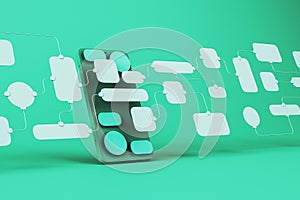 UX UI flowchart connection node graphic designer creative planning application process development data prototype wireframe for